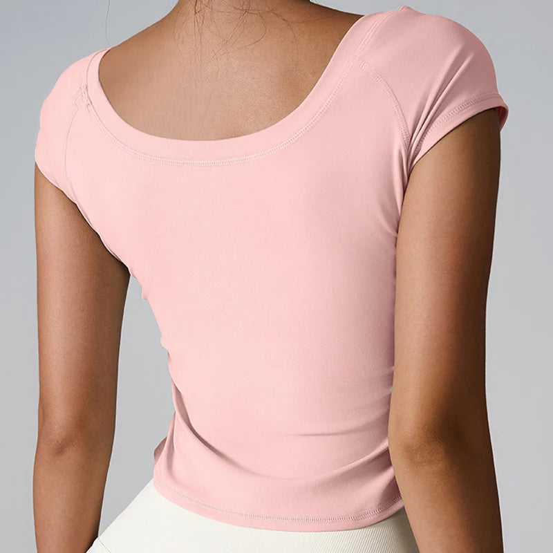Tight Athletic Short Sleeves Women Outdoors Quick-Dry Top Female Gym Workout T-Shiryoga Clothes Sport Outfit for Woman