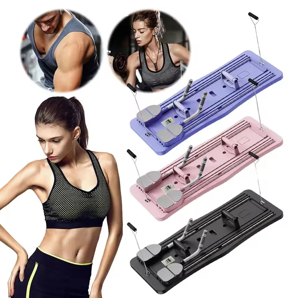 5 in 1 Pilates Board Push up Intelligent Counting Automatic Rebound Multi Pilates Reformer Folding Fitness Exercise Equipment