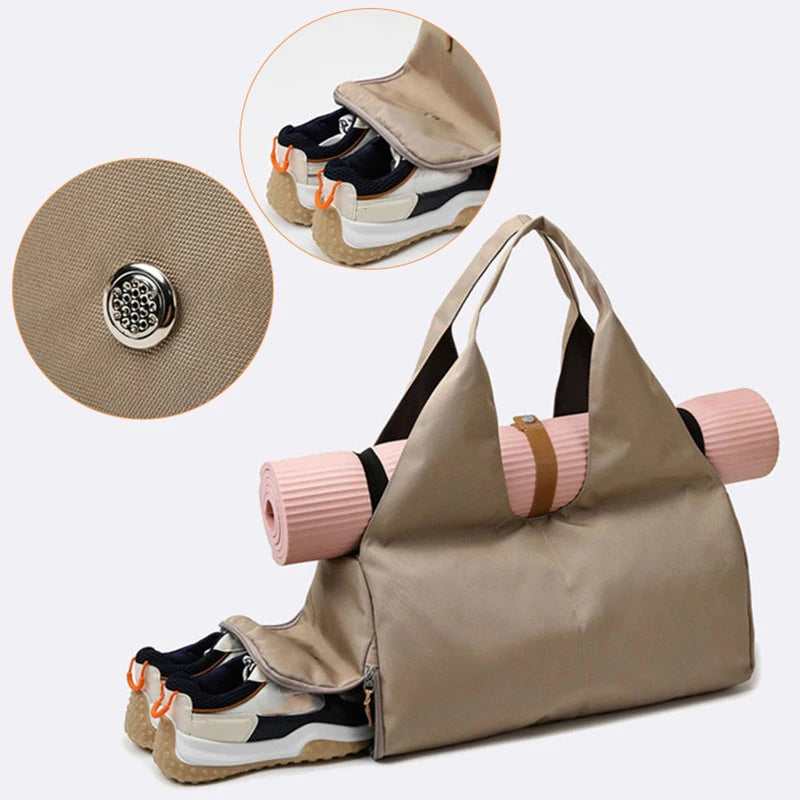Lightweight Sports Training Bag Women Yoga Mat Shoulder Bag Fitness Dance Gym Travel Storage Bags Female Tote Handbag X601A