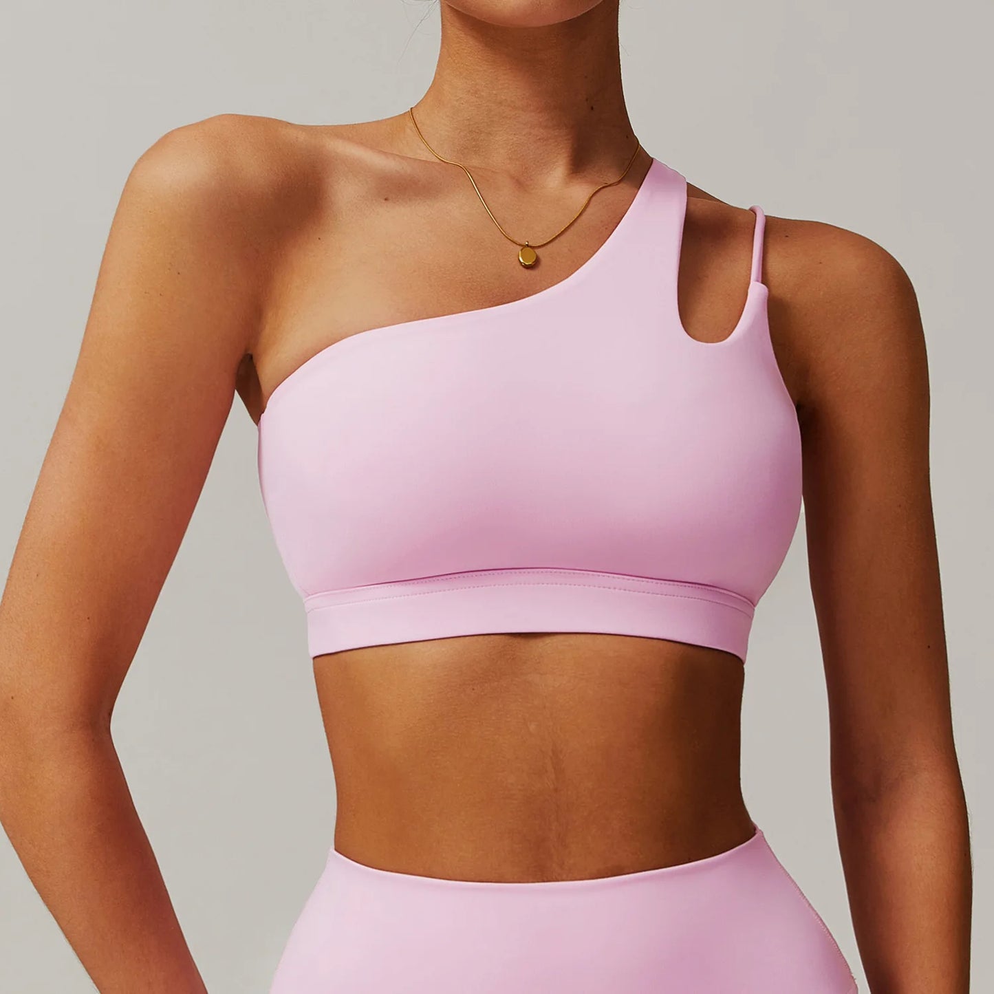 Oblique Shoulder Yoga Bra Women'S Beautiful Back Gym Sports Underwear Hollow Out Back Running Fitness Vest Push up Workout Top