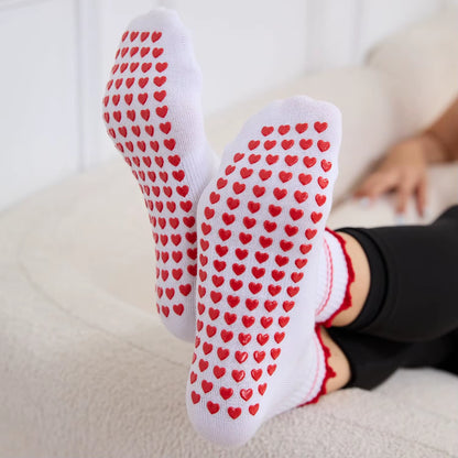 3 Pairs, Cute 3 Pairs Pilates Socks with Grips Ruffle Yoga Sock Grip Socks for Women