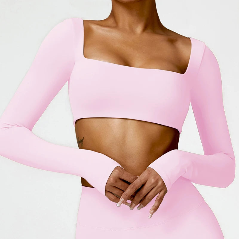 Sports Long Sleeved Women Outdoor Running Gym Fitness Wear T-Shirt Long Sleeved Yoga Shirt Gym Push up Workout Single Piece Top