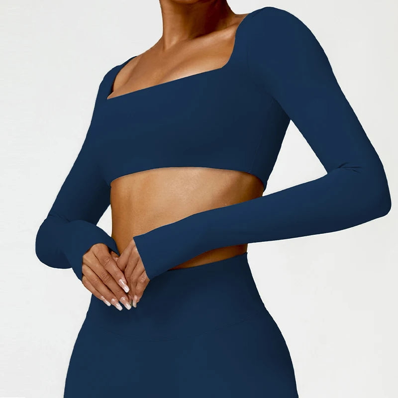 Sports Long Sleeved Women Outdoor Running Gym Fitness Wear T-Shirt Long Sleeved Yoga Shirt Gym Push up Workout Single Piece Top