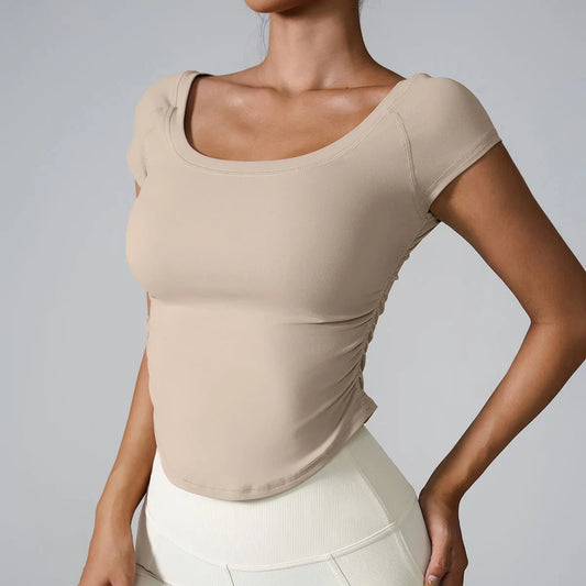 Tight Athletic Short Sleeves Women Outdoors Quick-Dry Top Female Gym Workout T-Shiryoga Clothes Sport Outfit for Woman