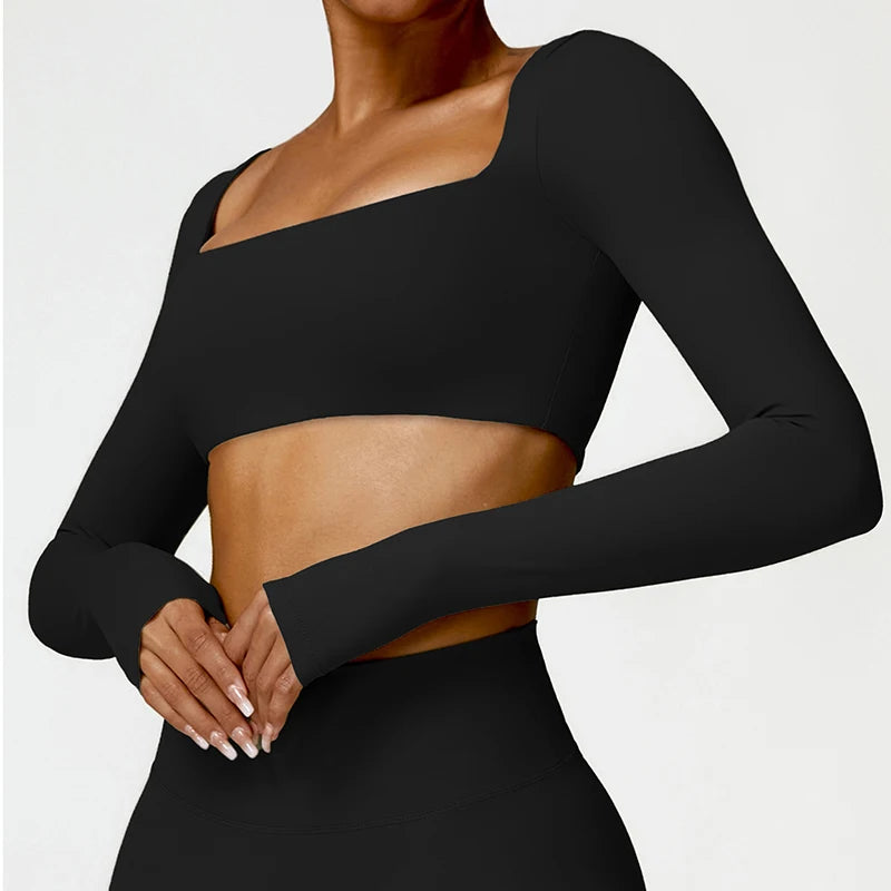 Sports Long Sleeved Women Outdoor Running Gym Fitness Wear T-Shirt Long Sleeved Yoga Shirt Gym Push up Workout Single Piece Top