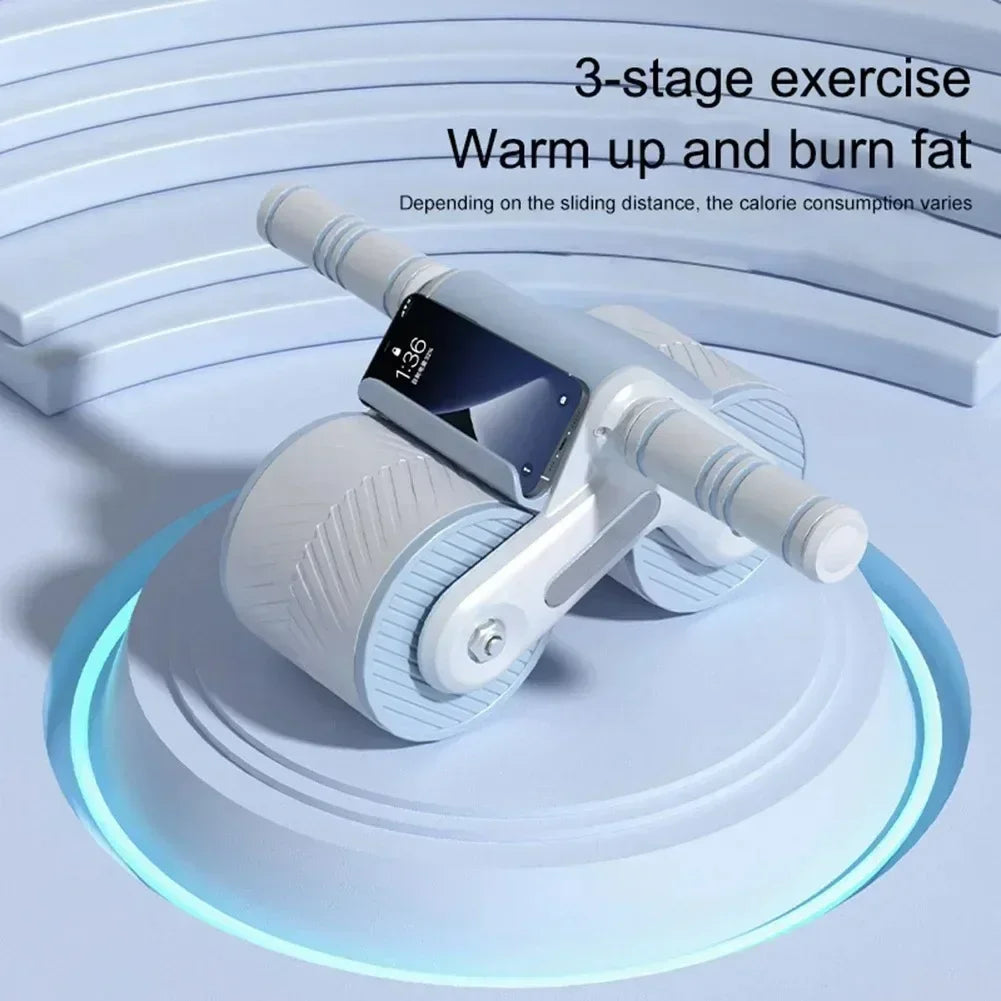 Fitness Ab Roller Coaster Wheel Automatic Rebound Belly Wheel Gym Fitness Double-Wheeled Core Roller Wheel for Belly Exercise