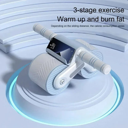 Fitness Ab Roller Coaster Wheel Automatic Rebound Belly Wheel Gym Fitness Double-Wheeled Core Roller Wheel for Belly Exercise