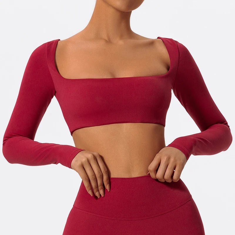 Sports Long Sleeved Women Outdoor Running Gym Fitness Wear T-Shirt Long Sleeved Yoga Shirt Gym Push up Workout Single Piece Top