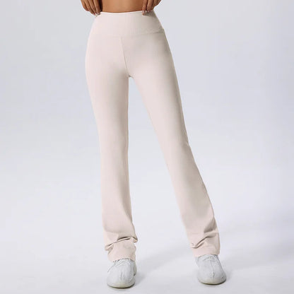 Women Yoga Bell-Bottoms Tight Ribbed Lifting Dance High Waist Tights Sport Flared Pants Gym Running Breathable Fitness Leggings
