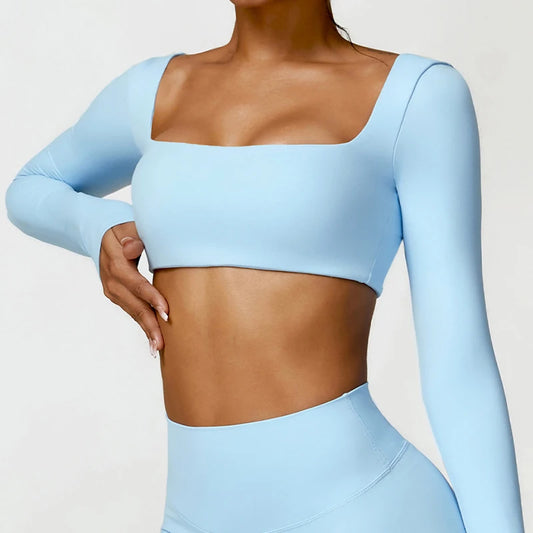 Sports Long Sleeved Women Outdoor Running Gym Fitness Wear T-Shirt Long Sleeved Yoga Shirt Gym Push up Workout Single Piece Top